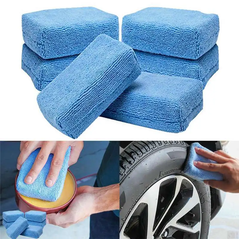 

Cloths Microfibre 12cmx8cm Applicators Sponges Hand Wax Polishing Pad Car Microfiber 5PCS