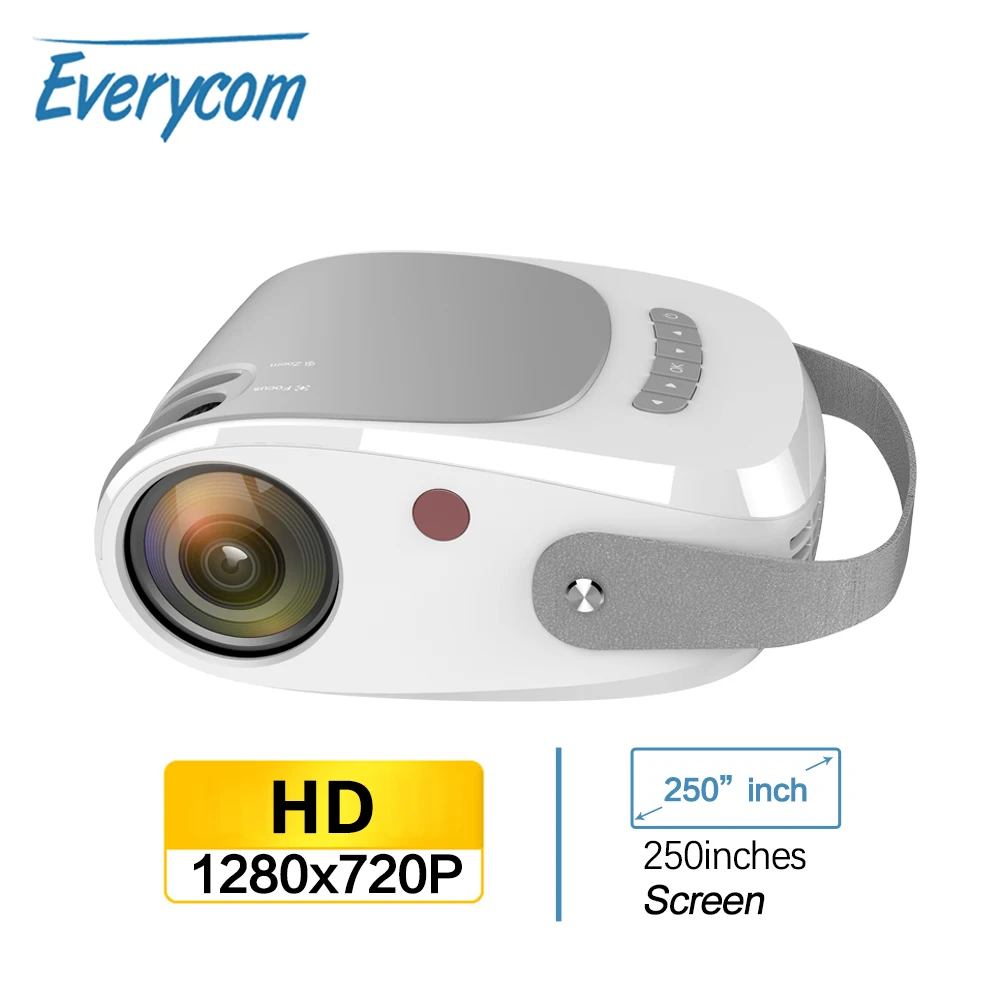 Everycom R5 мини-проектор HD 1280x72 0p светодиодный портативный видеопроектор для