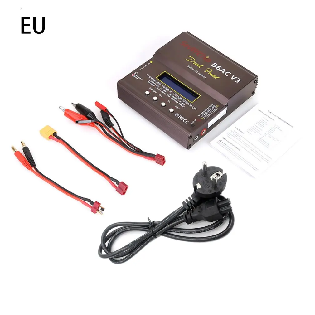 

New 80W imax B6AC V3 Smart Digital Balance Charger For RC Helicopter Re-peak NiMH NiCD LiHV NiCd PB Li-ion Battery Charger