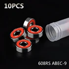 10 шт. 608RS ABEC-9 Нержавеющаясталь подшипники высокой эффективности роликовые коньки самокат колеса скейтборда красный горячая распродажа