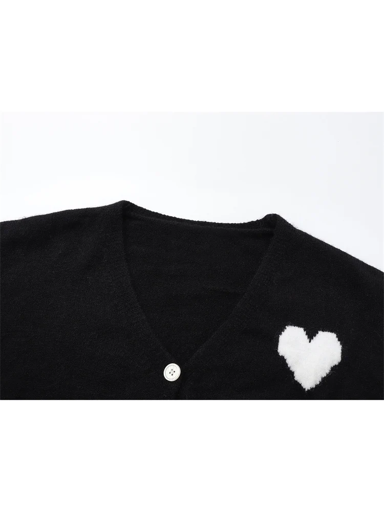 Женский трикотажный кардиган с принтом повседневный винтажный Свитер оверсайз