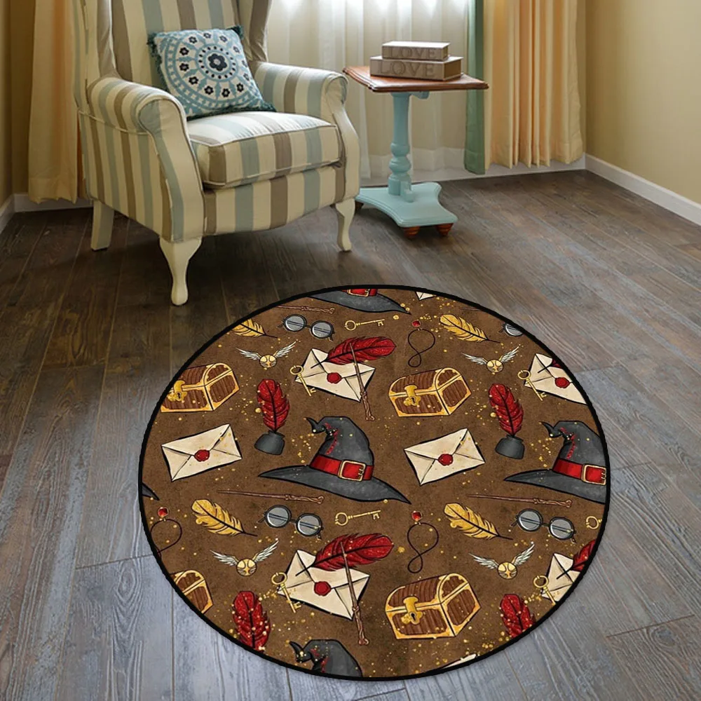 Круглый коврик Magic Key для колледжа нескользящий спальни кухни гостиной|Коврик| |