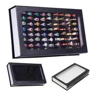 70% Hot Sale Fashion Rectangle Jewelry Display Tray Holder 72 Holes Rings Storage Case Box