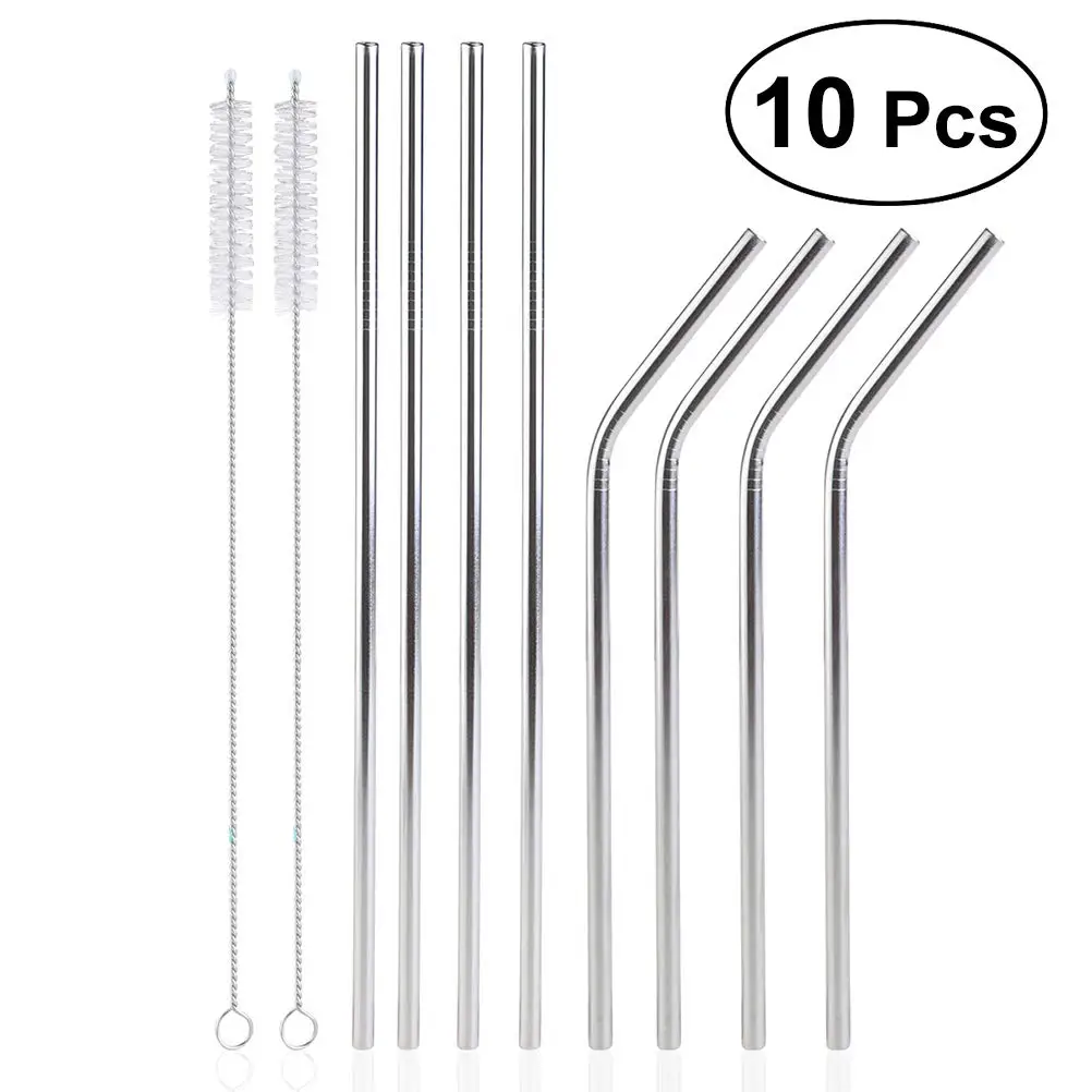 304 соломинки многократного использования из нержавеющей стали прямая изогнутая