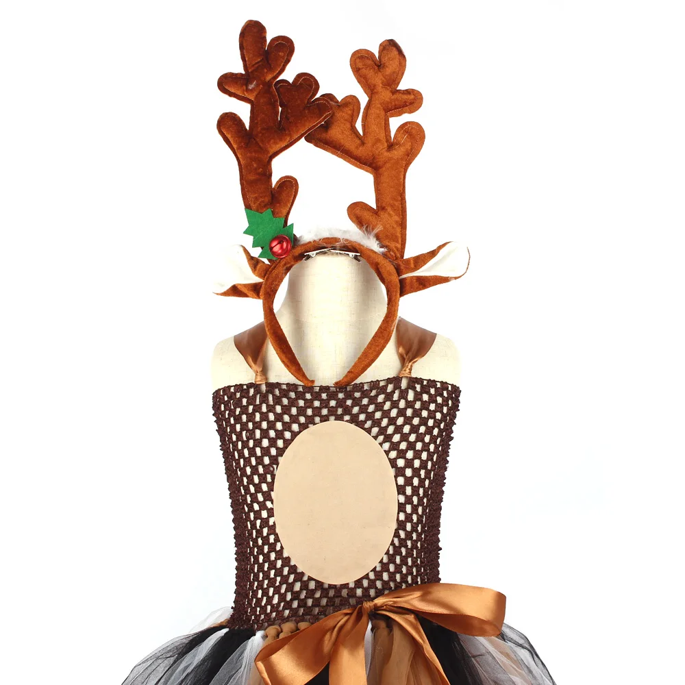 Рождественское платье-пачка с оленем для девочек рождественское праздничное