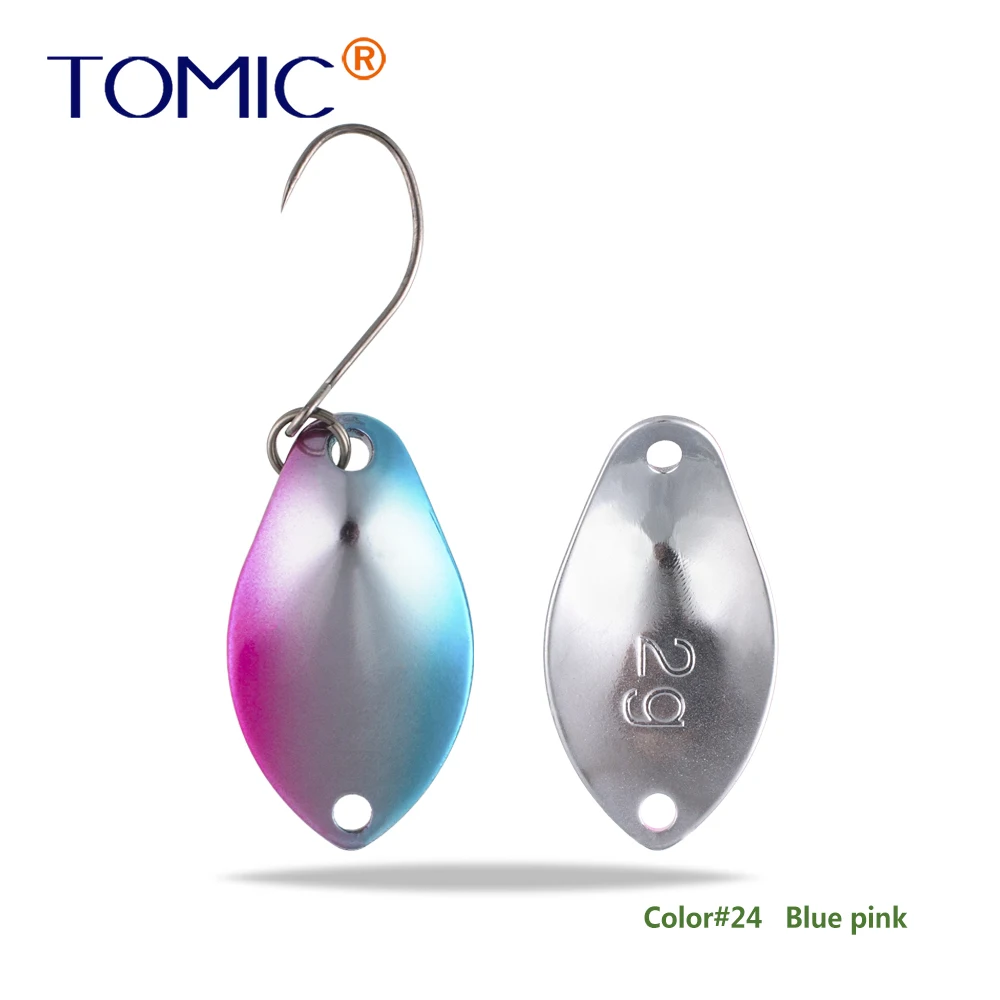 blue pink Томик 2 г микро рыболовные приманки латунные форели ложки металлические приманки воблер форель зона pesca Спиннер приманка - Цвет: blue pink