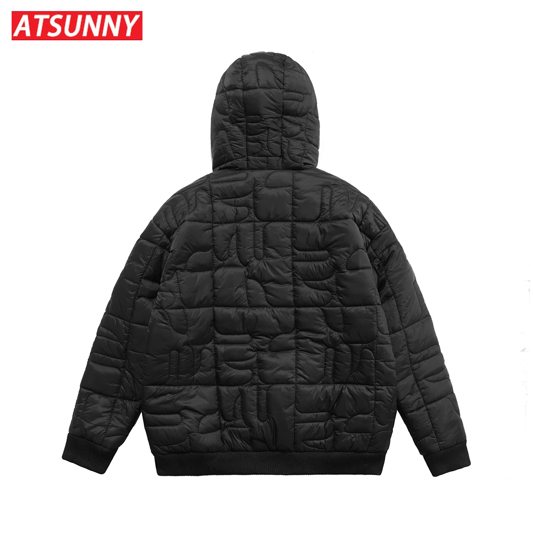 ATSUNNY Solid Color Thicken Parkas American Retro Street Liner Hooded Jacket Couple Thicken Autumn and Winter Coat Streetwear