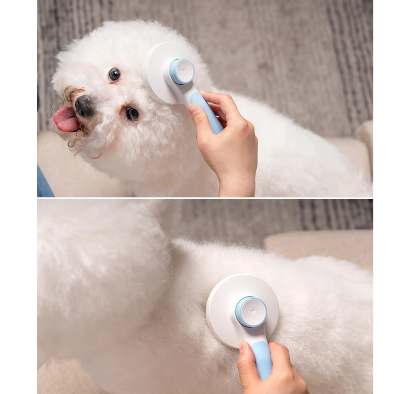 

New Pet Combs Improves Circulation Self Cleaning Slicker Brush for Dog and Cat Removes Undercoat Tangled Hair Massages Particle
