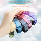 Модный прозрачный браслет для Mi Band 6 5 4 3 ремешок на запястье силиконовый градиентный Браслет Для Xiaomi MiBand6 MiBand4 ремешок