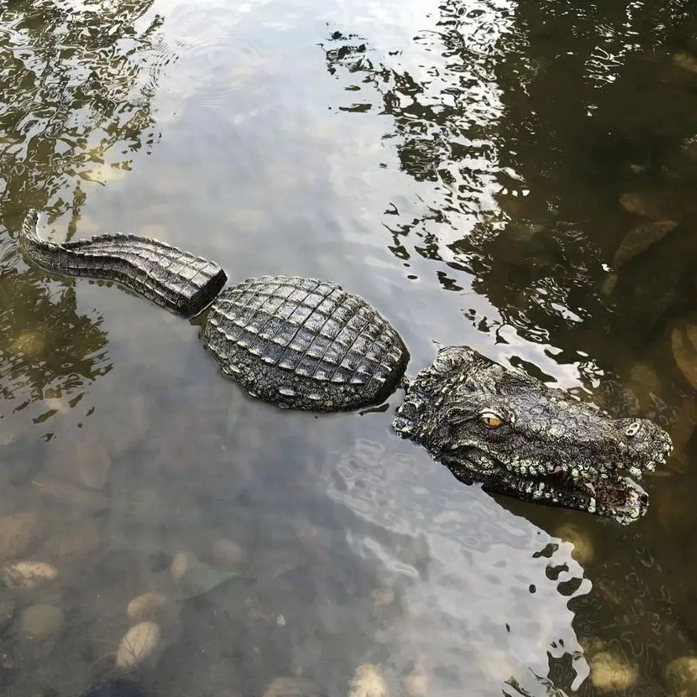 Floating Crocodile Ornament Simulation Alligator Statue Funny Water Decor for Pool Pond Garden | Дом и сад