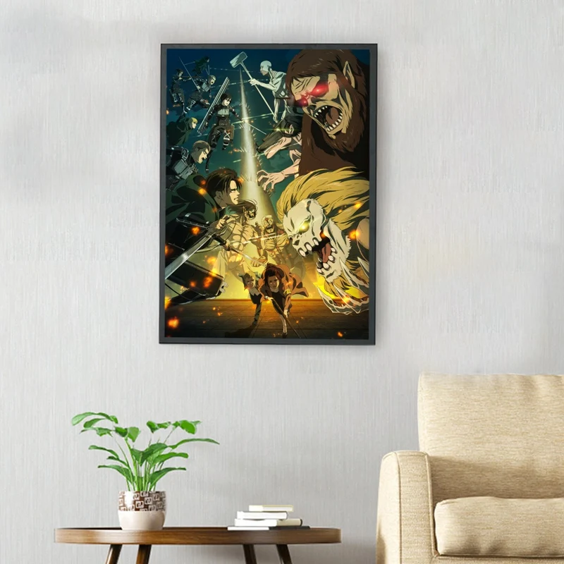 Плакаты из крафт-бумаги атака на Титанов японское аниме четкое изображение
