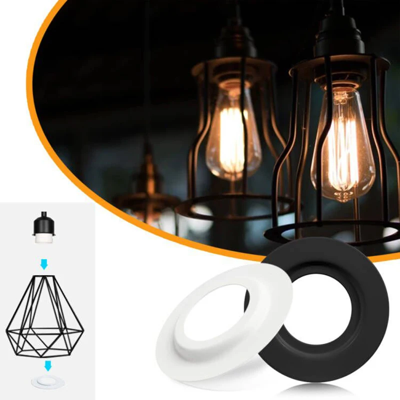 

2/4/6 шт. E27 адаптер кольцо абажура черный / белый световые оттенки воротник кольцо адаптер держатель лампы металлический абажур аксессуары