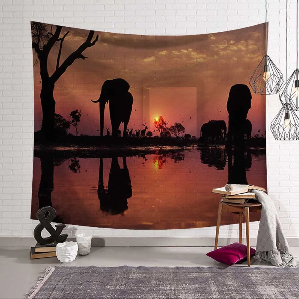 Декор индийская мандала слон гобелен настенная подвеска хиппи плед в богемном