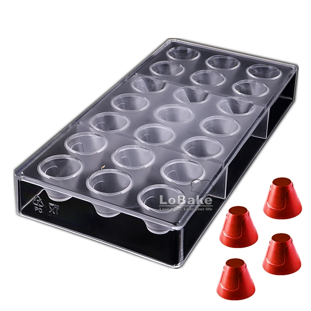 

LoBake 21 cavities Diameter 3cm Cone Shape Polycarbonate PC Chocolate Mold Candy Ice Cube Mould Sugarcraft Moldes DIY Baking