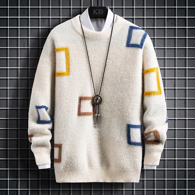 

New Winter Cashmere Sweater Men Clothing Top Quality Male Pullover Sweaters Keep Warm Pull Homme Fashion Mens Christmas Jumper