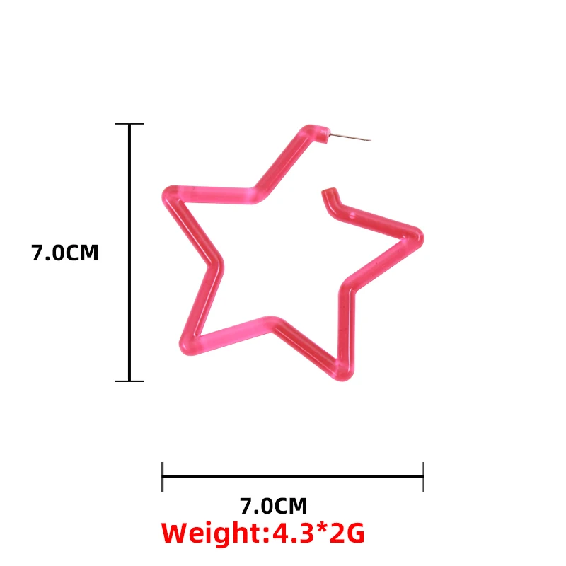 Акриловый обруч со звездочками серьги круги для женщин полые зеленые Ювелирные
