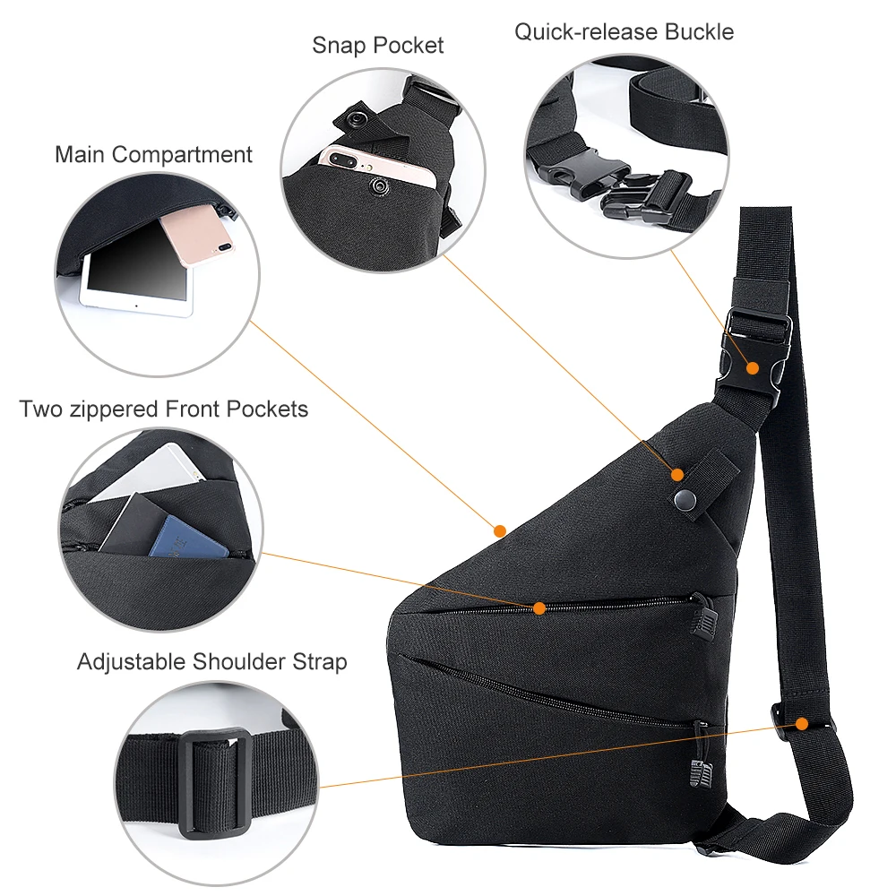 Противоугонный слинг-пакет тонкий рюкзак через плечо Легкий Повседневный Рюкзак