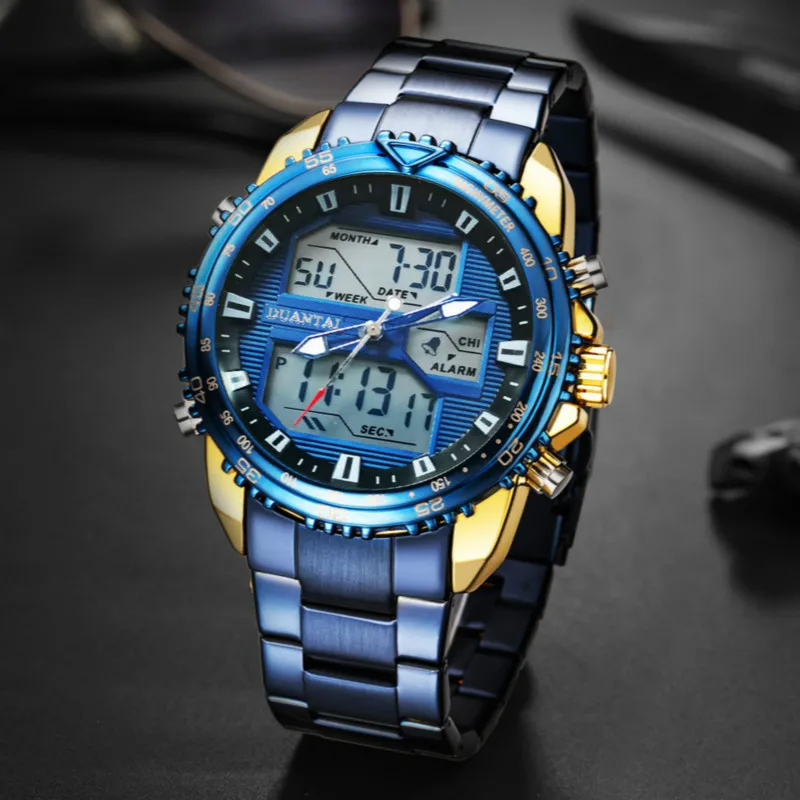 Мужские часы Топ люксовый бренд мужские спортивные военные полностью стальные