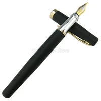 duke 209 matte black medium nib fountain pen gold clip professional school office stationery writing tool pen gift