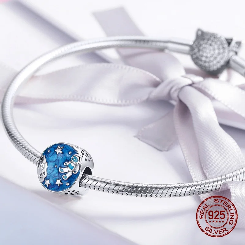 Эмалированные круглые бусины в виде астронавта подходят для браслета