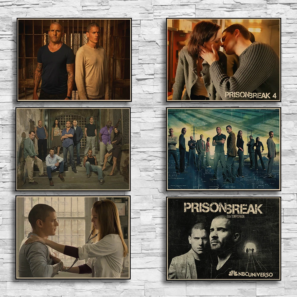 

Prison Break Poster ClassicTV series Prison Break Kraft Paper Poster Cafe Creative wallpaper Interior Decoration wall sticker