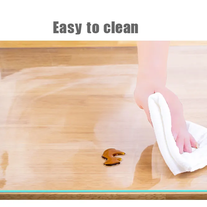 Скатерть Прозрачная прямоугольная из ПВХ мягкая Водонепроницаемая скатерть