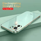 Роскошный чехол с гальваническим покрытием для Xiaomi Mi 11 Lite 5G, Мягкая Силиконовая защита для камеры xiaomi mi 11 Ultra Pro 11i, без кольца