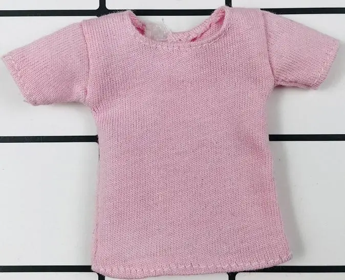 pink 1 шт., Одежда для кукол Blyth, белая/Розовая/красная/серая/черная короткая футболка, милая Базовая рубашка для кукол Blyth, Momoko, obistu, licca, FR 1/6 - Цвет: pink
