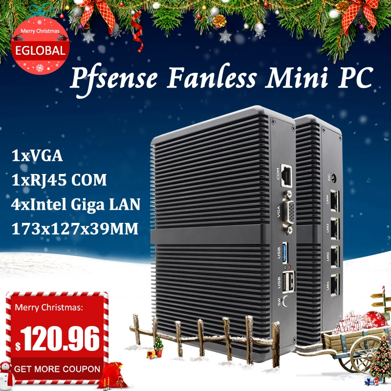 TDP 10 Вт Pfsense мини ПК intel Celeron J1900 мульти LAN маршрутизатор компьютер 4 * RJ45 1000 Мбит/с