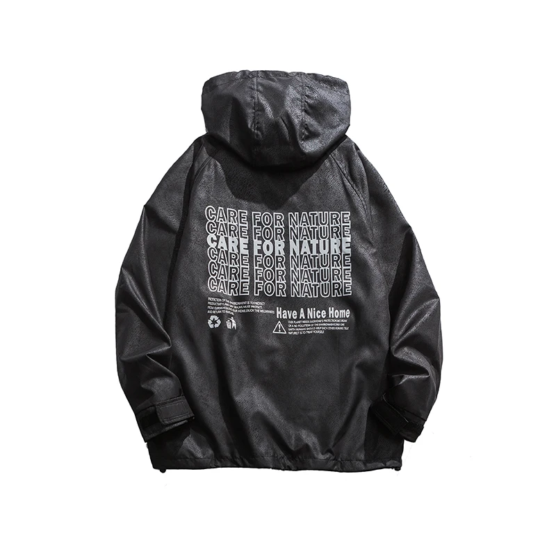 

XUXI Spring Autumn 2021 Women Jacket Coat Fashion Long Sleeve Letter Printing Streetwear Loose Hooded Femme thin Clothes FZ3494