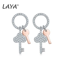laya new style fashion 925 sterling silver minikey accessories aaaaa zircon casual sporty drop earrings for women luxury jewelry