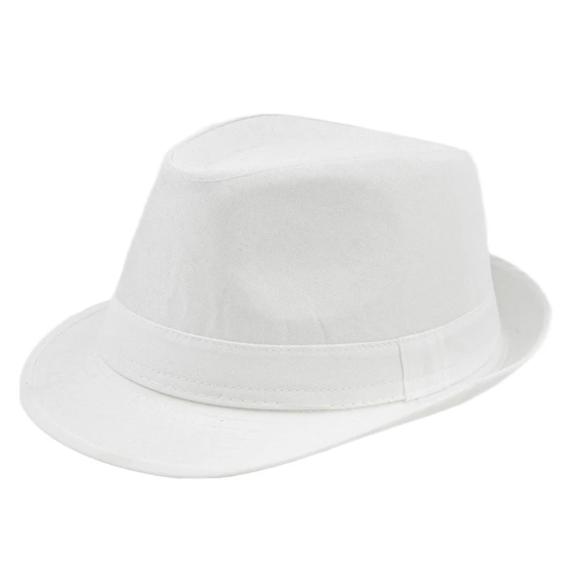 

Linen Fedora Hat Men and Women Pure Color Flat Edge Jazz Hat Panama Casual Sunshade Four Seasons Breathable Beach