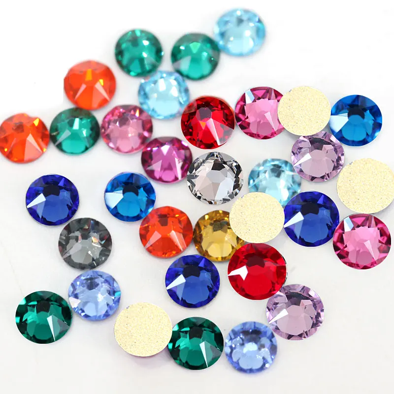 Блестящие стразы для дизайна ногтей с кристаллами лучшего качества без горячей