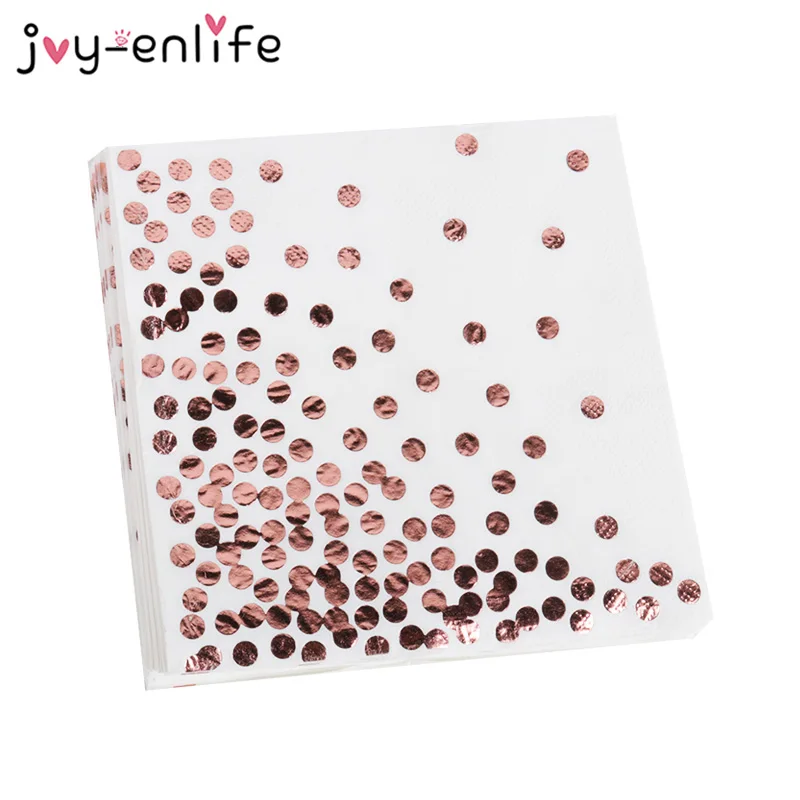 Вечерние бумажные принадлежности из розового золота для взрослых дня рождения