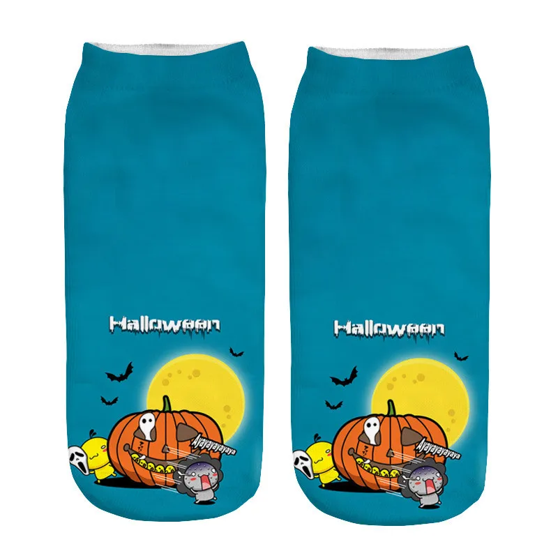 

Casual Work Business Women Socks 3d Halloween Pumpkin Print Medium Sports Socks Horror Soft High Quality Sock Slippers Носки