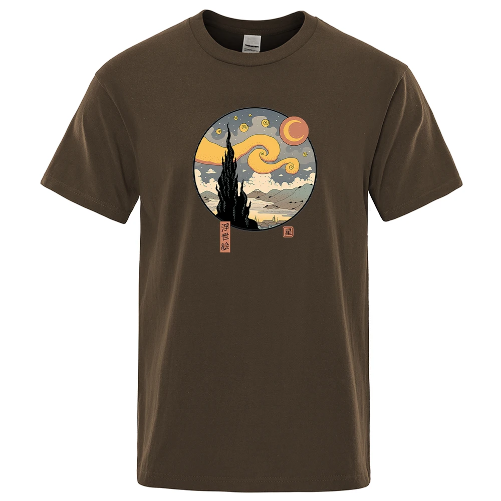 

Футболка мужская оверсайз с коротким рукавом и принтом ночи