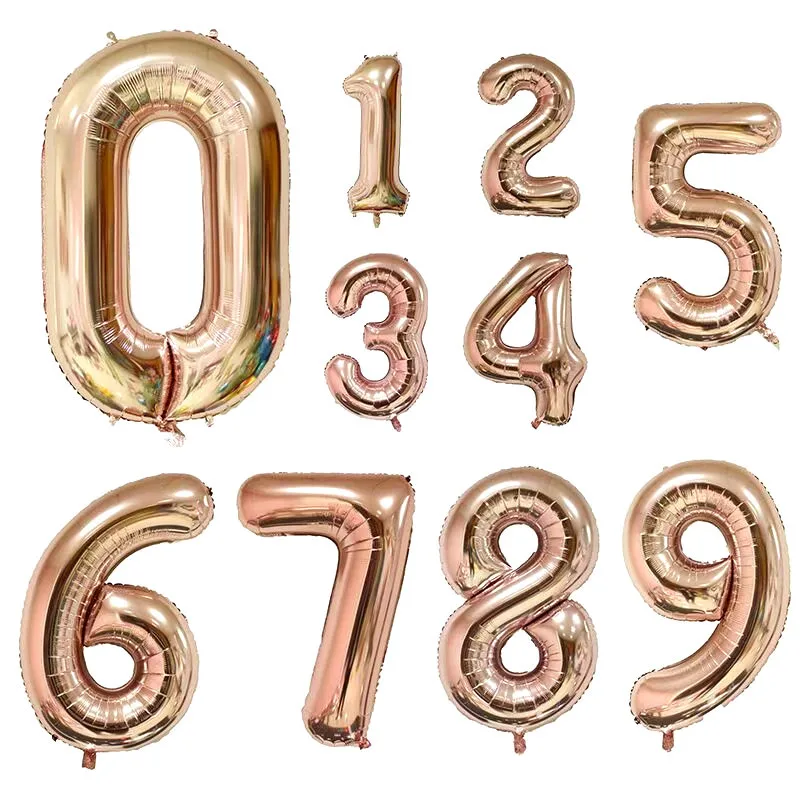 

16/32/40 дюймов номер алюминиевый воздушный шарик из фольги в форме цифры рисунок воздушный шар Globos Baby Shower Свадебные украшения на день рождения...