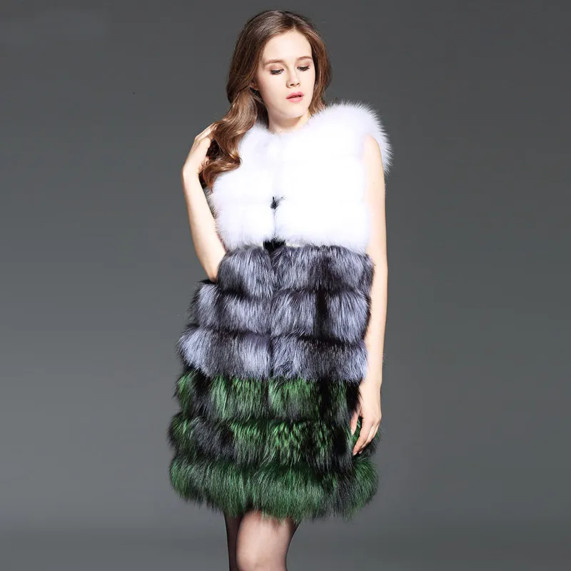 Большая распродажа жилет из натурального меха в полоску классический меховой