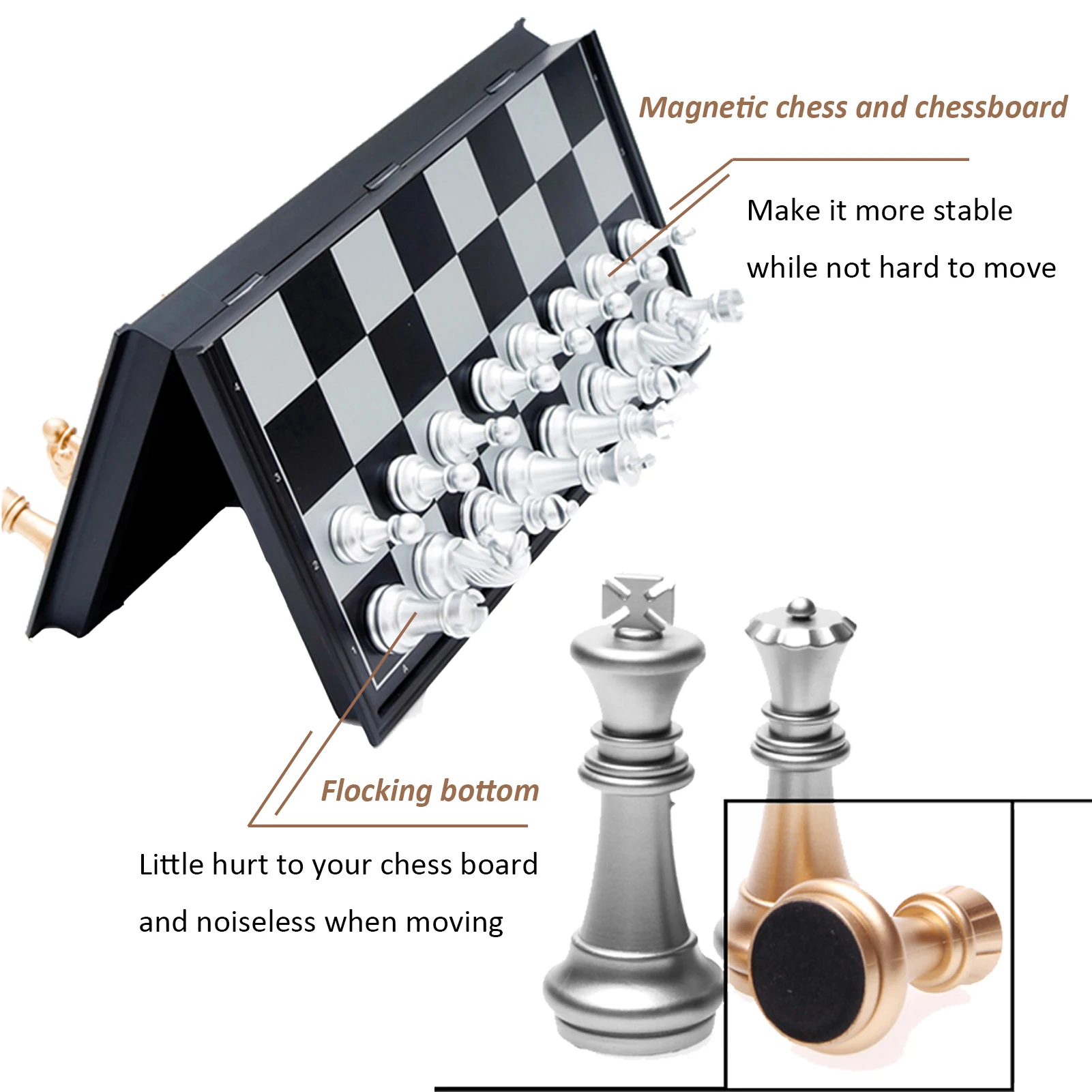 

Magnetic Chess Set Folding Plastic Chessboard Travel Lightweight Board Educational Toys Parent-Child Parlor Game Chess Piece