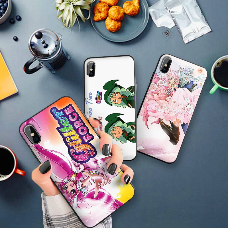 Аниме блестящая сила для iPhone X XR XS MAX Мягкая силиконовая задняя крышка Apple 8 7 6 S Plus