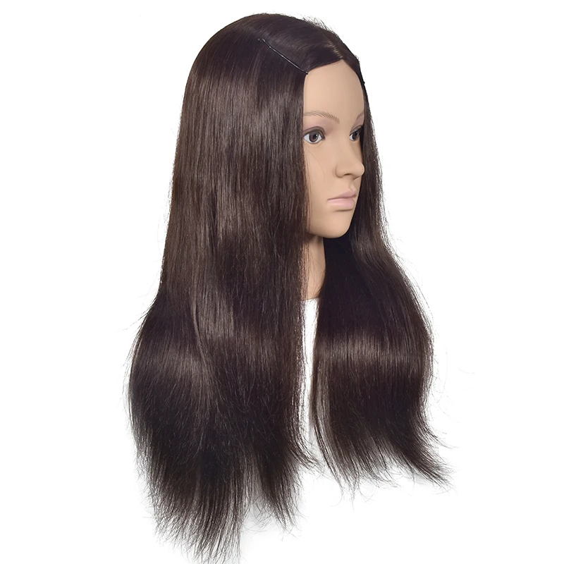 18&quot Brown Hair Training Head Practice Manikin Hairdress Hairdressing Mannequin |