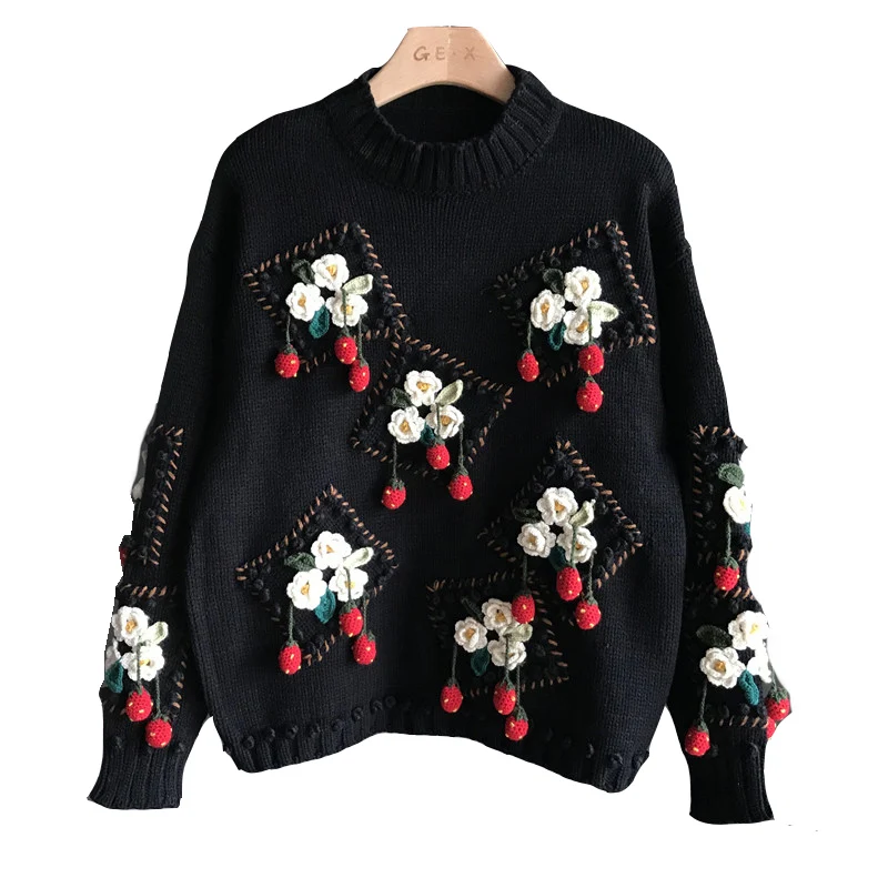 Роскошный брендовый дизайнерский зимний подиумный свитер женские элегантные