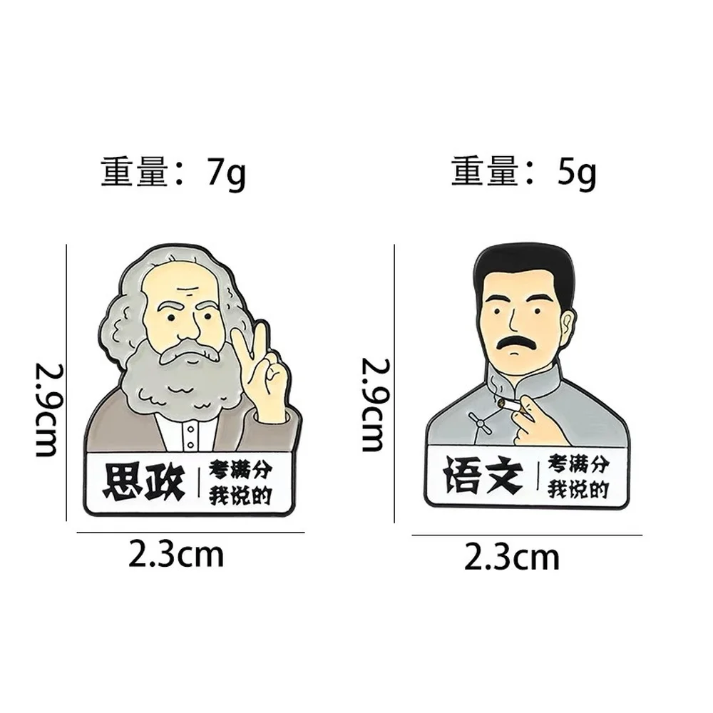 Роскошная брошь в форме Маркса персональная Милая мультяшная металлическая