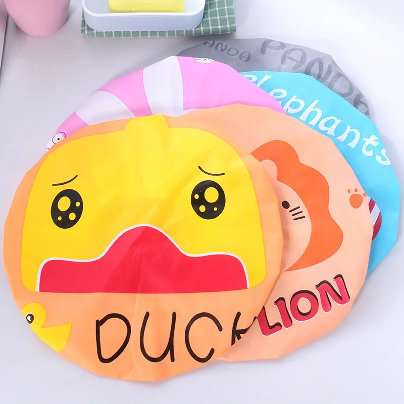 Водонепроницаемая шапочка для душа с мультяшными животными Плавательная