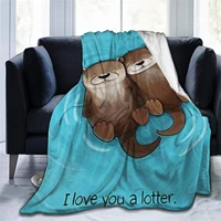 sea otter lotter att four weasons micro pile blanket high quality flannel comfortable and warm woolen durable sheet 8060 inches