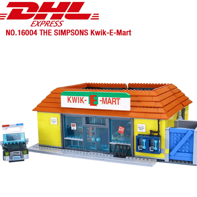 16005 16004 фильм серии Kwik-E-Mart дом модель строительные блоки кирпичи совместимы с 71006 71016 игрушки для детей