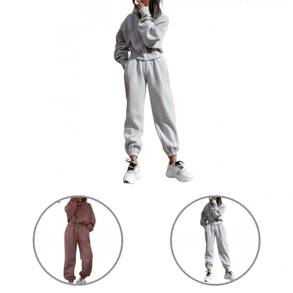 

Ankle Tied Sporty Solid Color Drawstring Hoodie Pants for Daily Wear