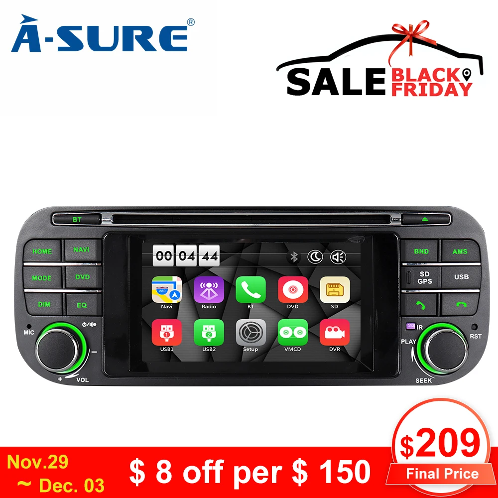 A-Sure 4,3 дюймов Android Авто Радио DVD стерео gps навигация для Jeep Grand Cherokee Wrangler Sebring Dodge 2002-2006 16G