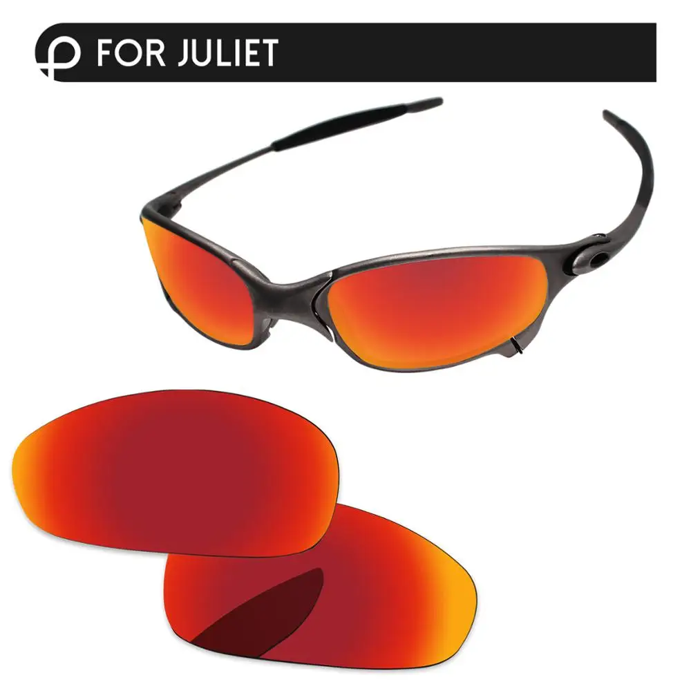 Papaviva огненно красные зеркальные поляризованные Сменные линзы для очков Juliet