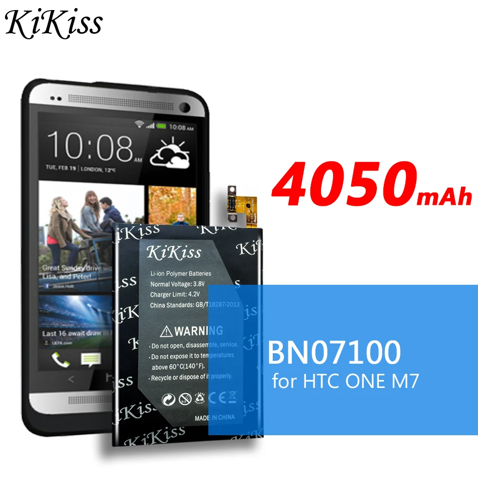 Оригинальный сменный литий полимерный аккумулятор Kikiss BN07100 для HTC One M7 801E 801S 801N 801V